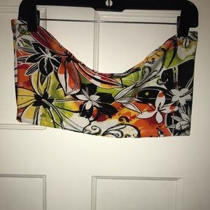 Cute multi colored bandeau crop top